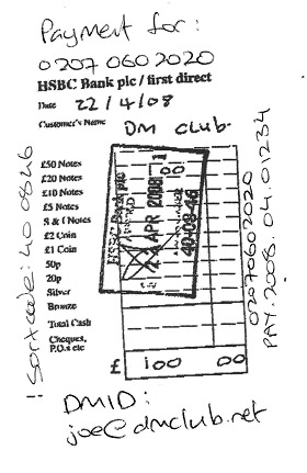 Faxed payment confirmation